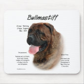 Bullmastiff (brindle) Geschiedenis Ontwerp Muismat (Voorkant)