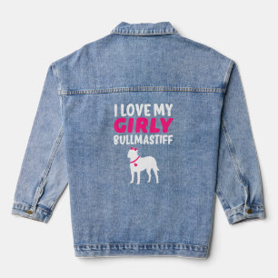 Bullmastiff Canine Grappig Meisje Hond Pup Geslach Denim Jacket