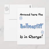 Bullmastiff Charge Briefkaart (Voorkant / Achterkant)