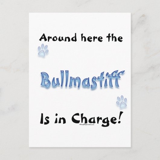 Bullmastiff Charge Briefkaart (Voorkant)