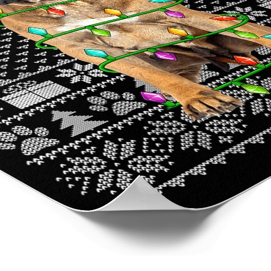 Bullmastiff Christmas Lights Ugly Sweater Funny Pe Poster (Hoek)