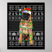 Bullmastiff Christmas Lights Ugly Sweater Funny Pe Poster (Voorkant)