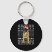 Bullmastiff Christmas Lights Ugly Sweater Funny Pe Sleutelhanger (Voorkant)