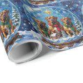 Bullmastiff Christmas Magical Snow Globe Holiday Cadeaupapier (Rol Hoek)