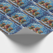 Bullmastiff Christmas Magical Snow Globe Holiday Cadeaupapier (Hoek)