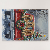 Bullmastiff Christmas Red Truck Holiday Legpuzzel (Horizontaal)