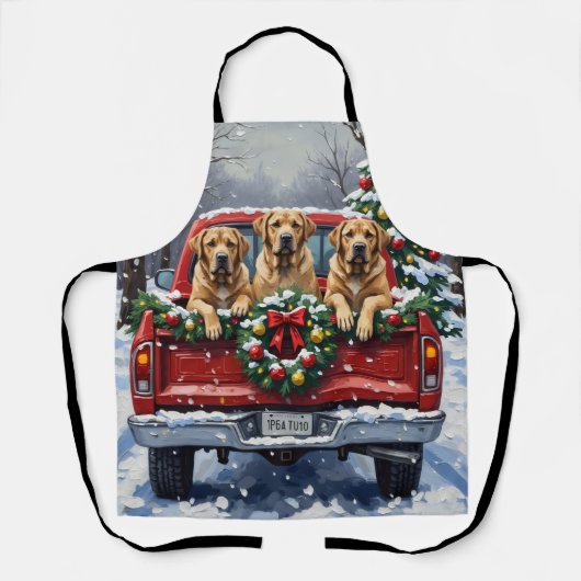 Bullmastiff Christmas Red Truck Holiday Schort (Voorkant)