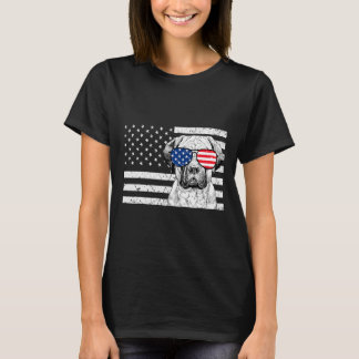 Bullmastiff Dog 4 juli Amerikaanse vlag Patri T-shirt