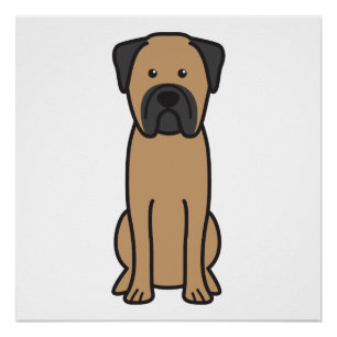 Bullmastiff Dog Cartoon Poster