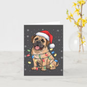 Bullmastiff Dog Christmas Tree Lights Dogs Xmas Pa Kaart (Gele Bloem)