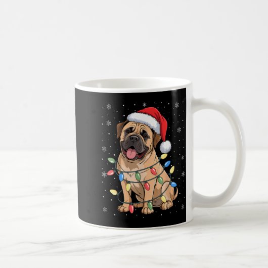 Bullmastiff Dog Christmas Tree Lights Dogs Xmas Pa Koffiemok (Rechts)