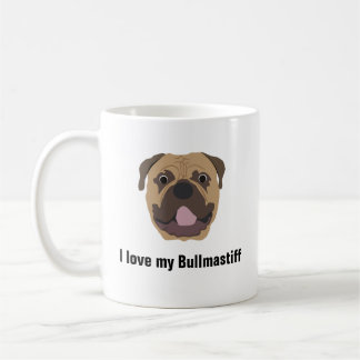 Bullmastiff Dog Coffee Mok - Ik hou van mijn Bullm