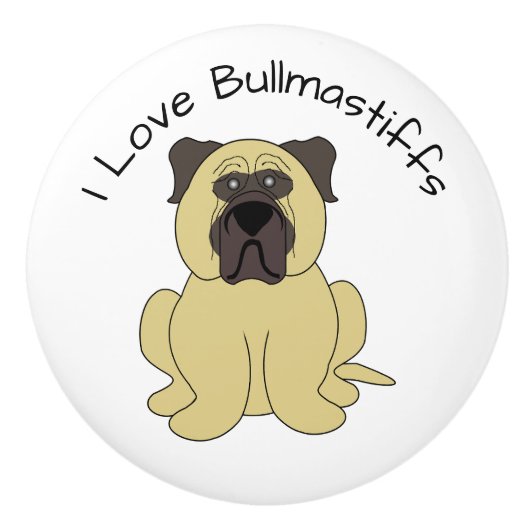 Bullmastiff Dog Design Keramische Knop (Voorkant)