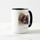 Bullmastiff Dog Geschilderd in Waterverf Mok (Voorkant rechts)