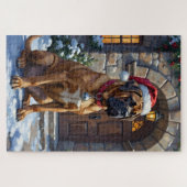 Bullmastiff Dog Guardian of Christmas Manor Art Legpuzzel (Horizontaal)