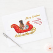 Bullmastiff Dog kerstkledij Rechthoekige Sticker (Envelop)