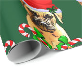 Bullmastiff Dog Kerstmis Cadeaupapier (Rol Hoek)