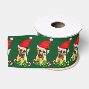 Bullmastiff Dog Kerstmis Grosgrain Lint