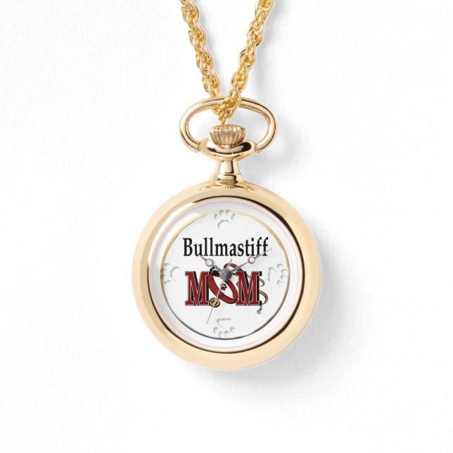 Bullmastiff Dog MOM Horloge (Voorkant)