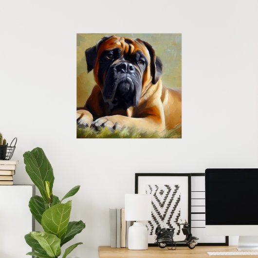 Bullmastiff Dog Poster (Thuiskantoor)