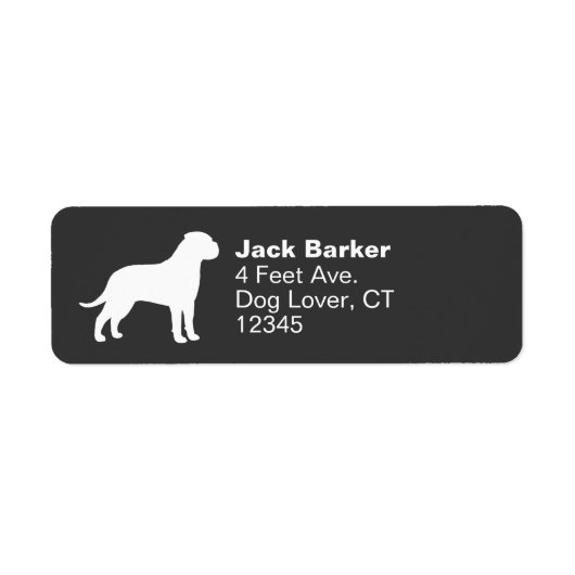 Bullmastiff Dog Silhouette Return Address Labels (Voorkant)