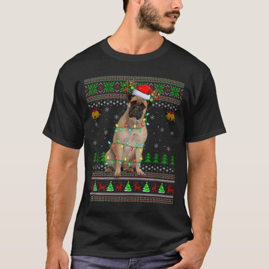 Bullmastiff Dog Ugly Christmas Sweaters Holiday Sa (Voorkant)