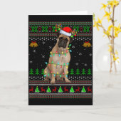 Bullmastiff Dog Ugly Christmas Sweaters Holiday Sa Kaart (Gele Bloem)