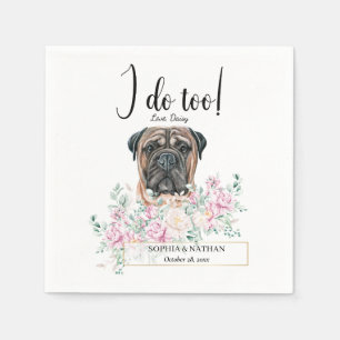 Bullmastiff Dog Wedding Cocktail Napkins Servet