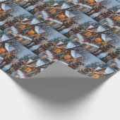 Bullmastiff Dogs Christmas Snow Holiday  Cadeaupapier (Hoek)