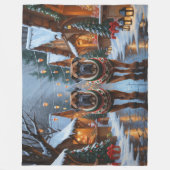 Bullmastiff Dogs Christmas Snow Holiday  Fleece Deken (Voorkant)