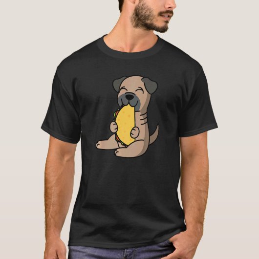 Bullmastiff Eating a Taco Dog T-shirt (Voorkant)