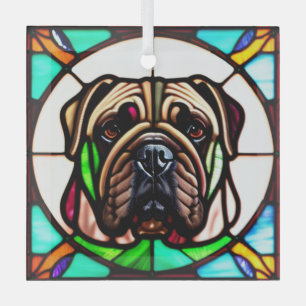 Bullmastiff "Glas in lood" Glas Ornament