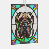 Bullmastiff "Glas in lood" Glas Ornament (Voorkant Rechts)