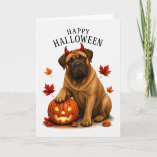 Bullmastiff Halloween Duivels Hond Kaart