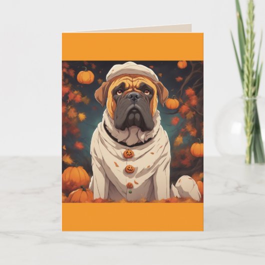Bullmastiff Halloween kaart (Voorkant)