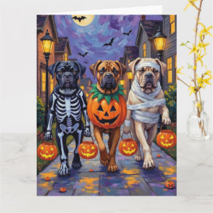 Bullmastiff Halloween kostuums voor trick-or-treat Kaart