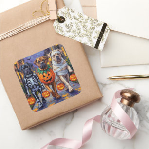 Bullmastiff Halloween kostuums voor trick-or-treat Vierkante Sticker