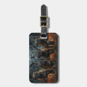 Bullmastiff Halloween Nacht Doggy Delight Bagagelabel (Voorkant verticaal)