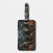 Bullmastiff Halloween Nacht Doggy Delight Bagagelabel (Achterkant verticaal)