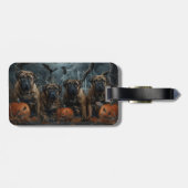 Bullmastiff Halloween Nacht Doggy Delight Bagagelabel (Achterkant horizontaal)