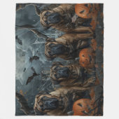 Bullmastiff Halloween Nacht Doggy Delight Fleece Deken (Voorkant)