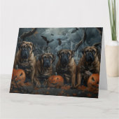 Bullmastiff Halloween Nacht Doggy Delight Kaart (Voorkant)