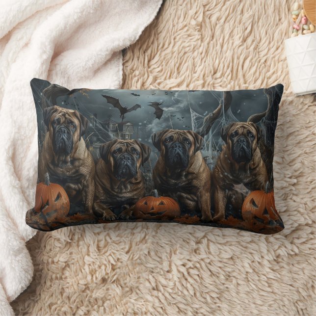 Bullmastiff Halloween Nacht Doggy Delight Kussen (Deken)