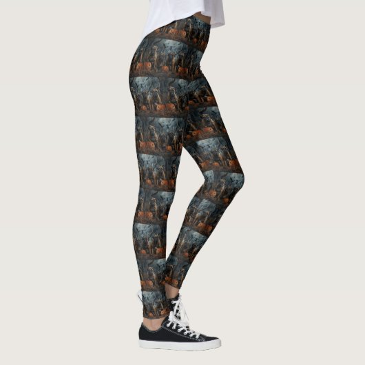 Bullmastiff Halloween Nacht Doggy Delight Leggings (Rechts)
