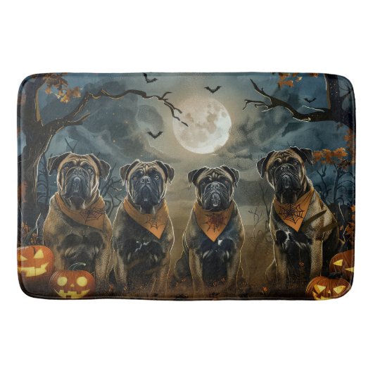 Bullmastiff Halloween Spooky Badmat (Voorkant)