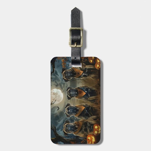 Bullmastiff Halloween Spooky Bagagelabel (Voorkant verticaal)