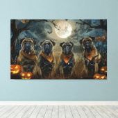 Bullmastiff Halloween Spooky Canvas Afdruk (Insitu (Houten vloer))