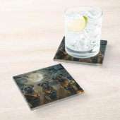 Bullmastiff Halloween Spooky Glazen Onderzetter (Schuin)