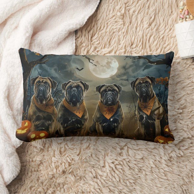 Bullmastiff Halloween Spooky Kussen (Deken)