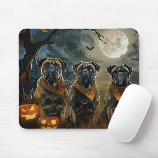 Bullmastiff Halloween Spooky Muismat (Met muis)